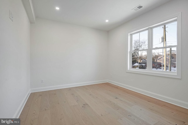 empty room featuring light hardwood / wood-style flooring