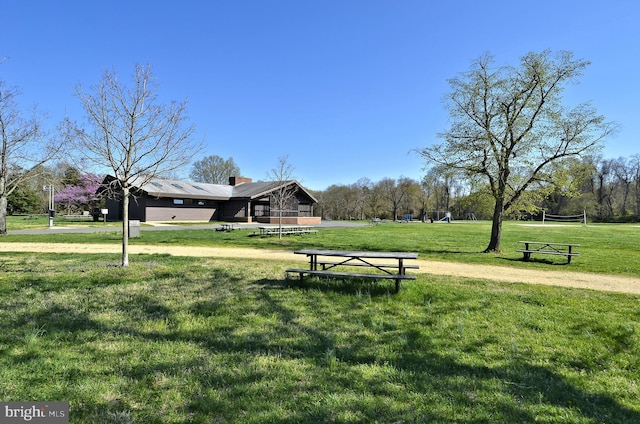 view of home's community featuring a lawn