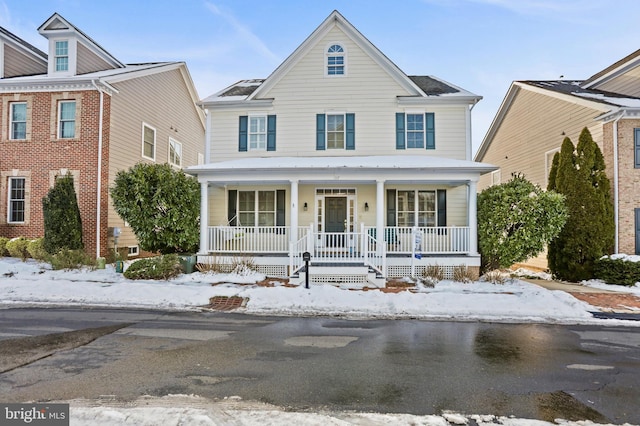 view of front of home with covered porch