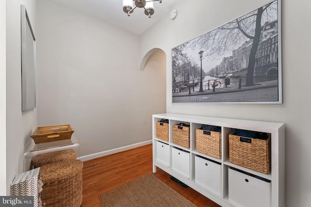 mudroom featuring dark hardwood / wood-style flooring