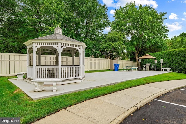 surrounding community with a gazebo