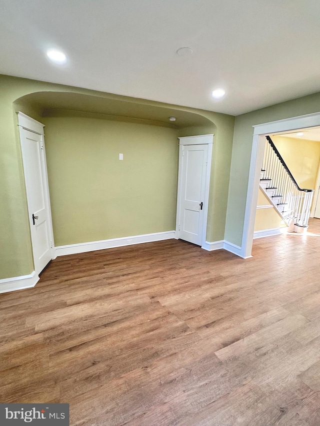 interior space with hardwood / wood-style flooring