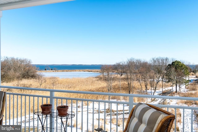 balcony with a water view