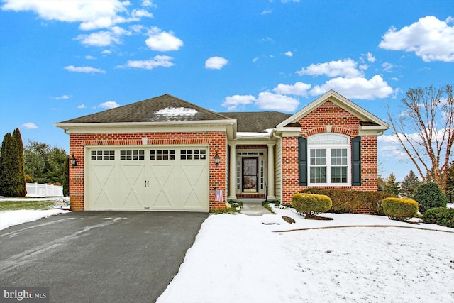 view of front facade featuring a garage