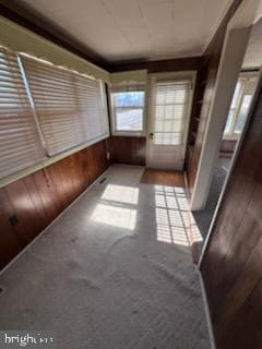 view of unfurnished sunroom