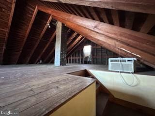 view of unfinished attic