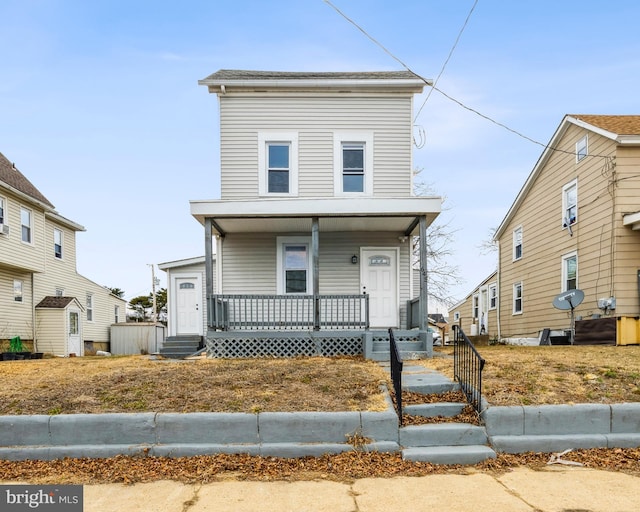 view of front of house with covered porch