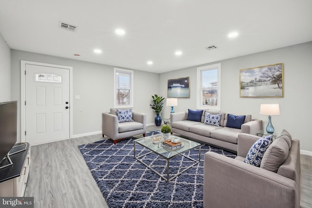 living room featuring hardwood / wood-style floors