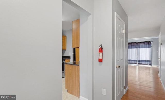 hall featuring light hardwood / wood-style floors