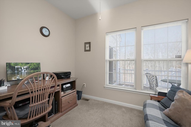 view of carpeted office