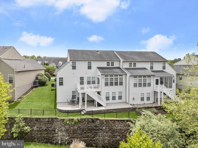 10576 Edwardian Ln Unit 132, New Market, MD 21774 - back of property with a patio area, stairs, a sunroom, and cooling unit