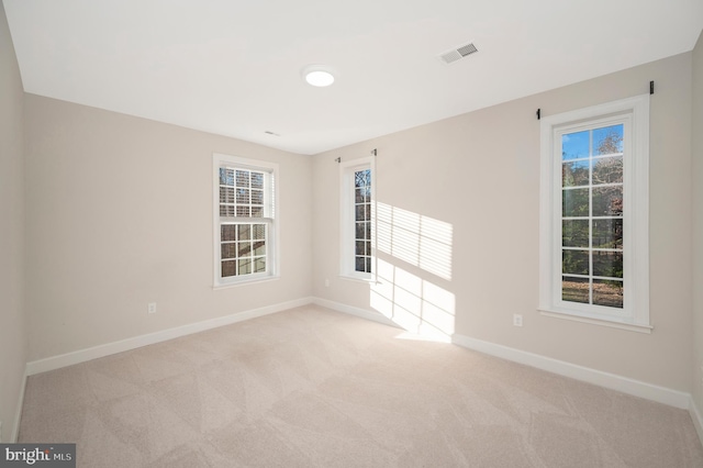 carpeted empty room with a healthy amount of sunlight