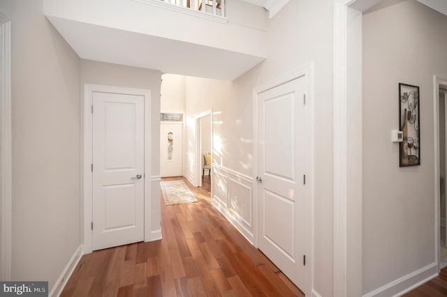 hall featuring hardwood / wood-style floors