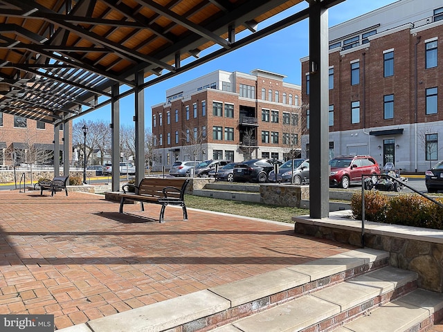 view of community featuring a pergola