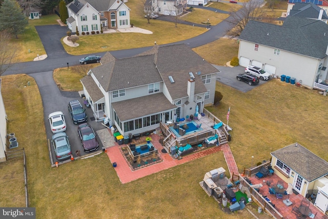 aerial view featuring a residential view