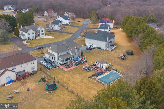 drone / aerial view featuring a residential view