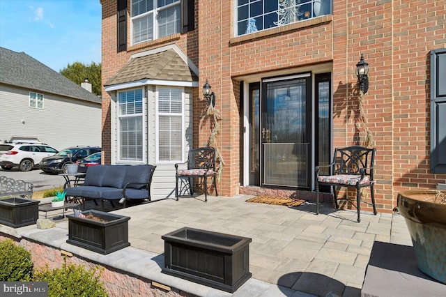 view of patio with an outdoor living space