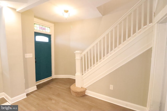 entrance foyer with wood-type flooring