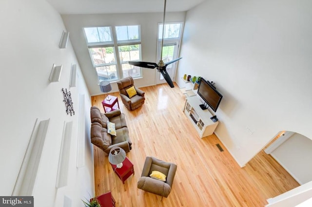 living room featuring hardwood / wood-style floors