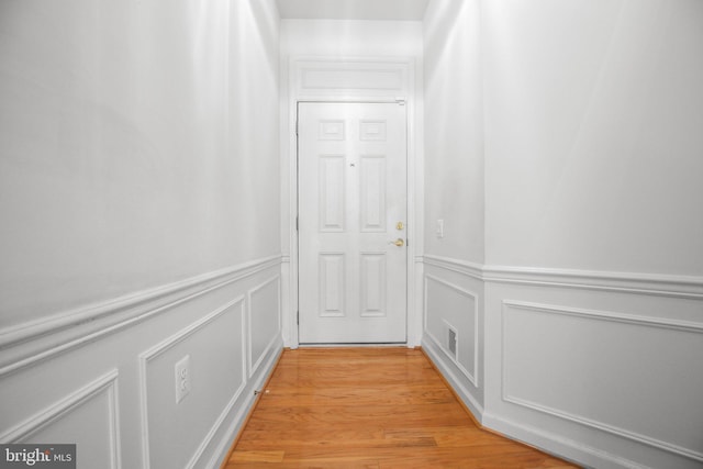 hall featuring light hardwood / wood-style floors