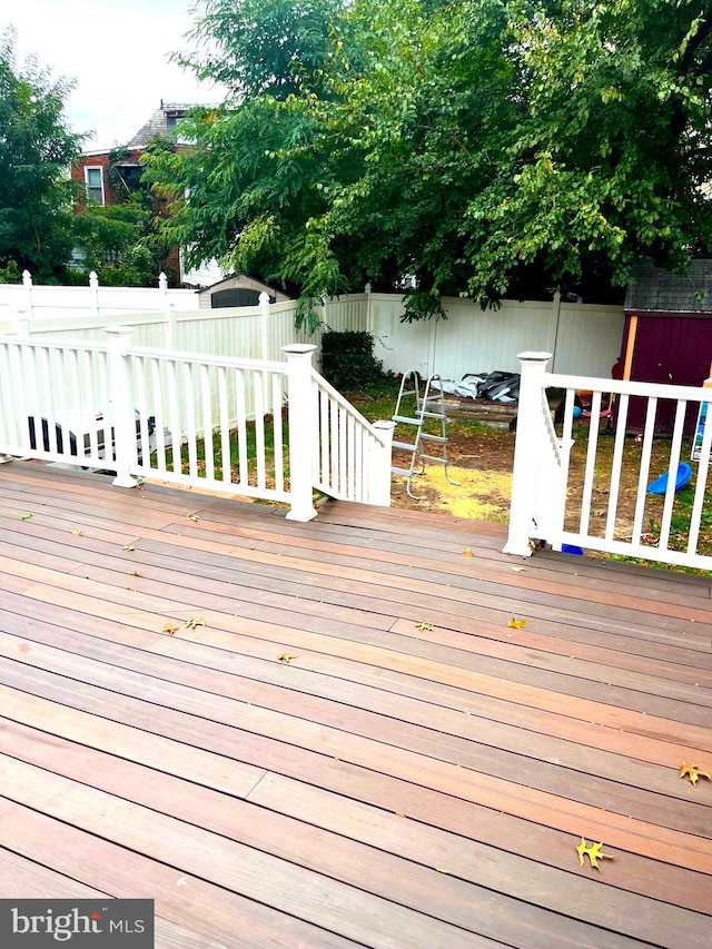 view of wooden deck