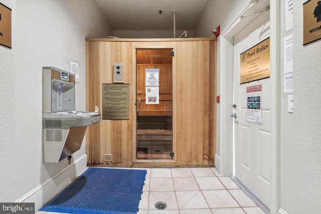 interior space with tile patterned flooring