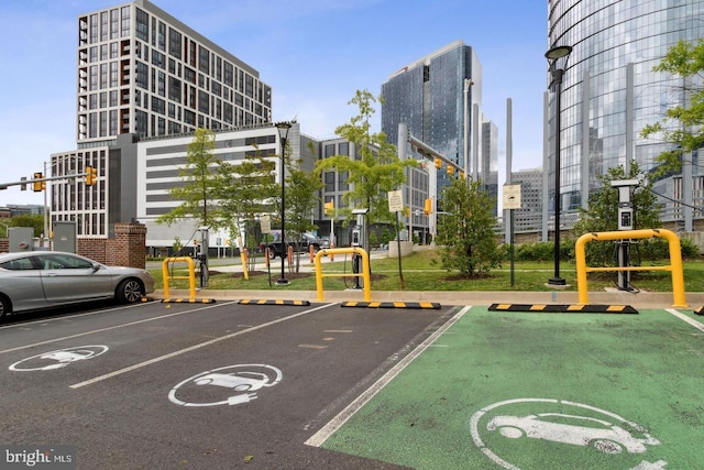 view of parking / parking lot with a playground