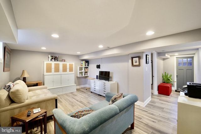 living room featuring light hardwood / wood-style flooring