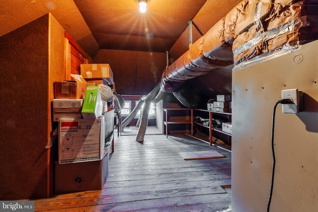 view of unfinished attic