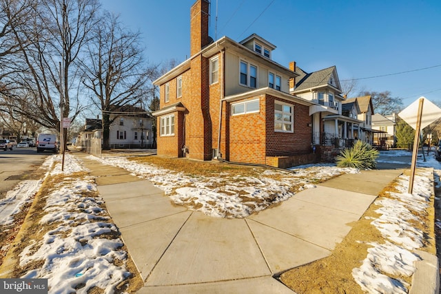 view of snowy exterior