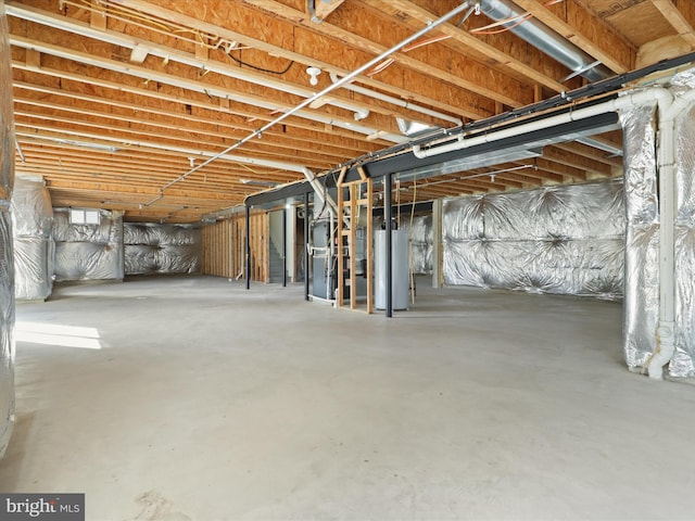 basement with gas water heater