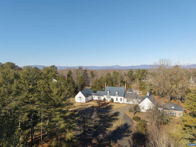 bird's eye view featuring a mountain view