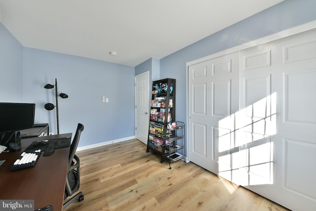 office featuring light wood-type flooring