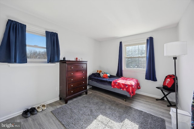 bedroom featuring light hardwood / wood-style flooring