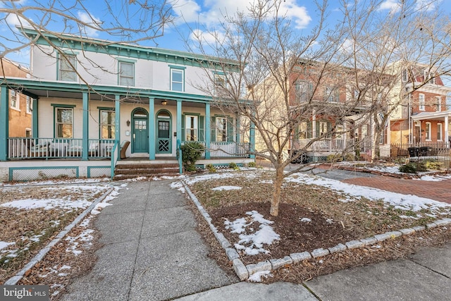 view of front of house featuring covered porch