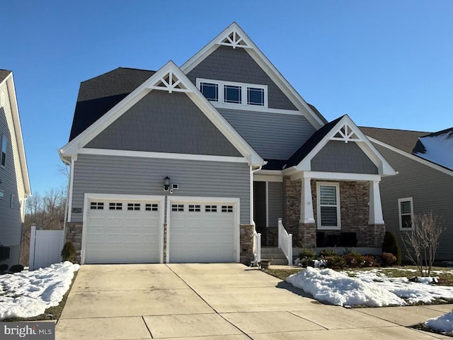 craftsman-style house with a garage