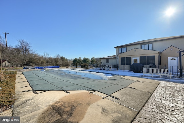 view of pool featuring a patio area