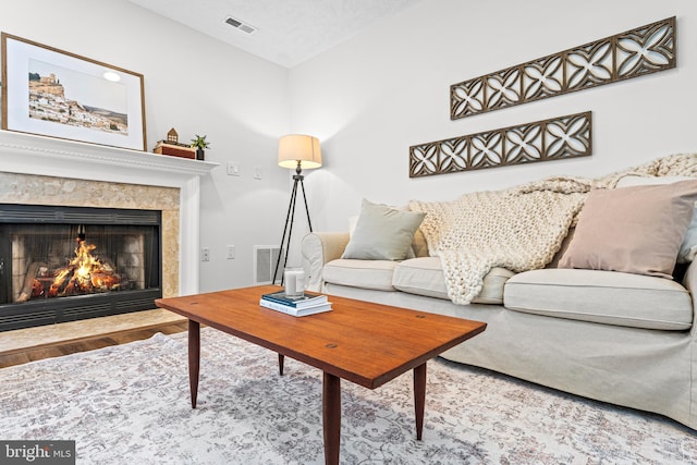 living room featuring wood-type flooring