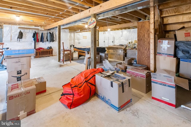 basement featuring electric panel