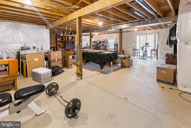 basement featuring pool table