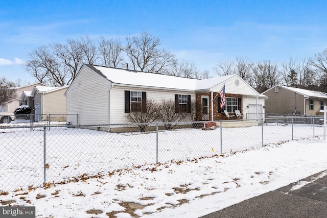 ranch-style home with a garage