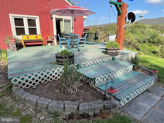 view of patio / terrace with a wooden deck