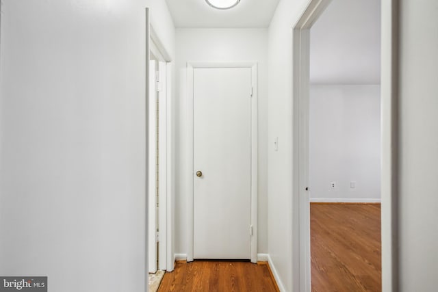 corridor featuring hardwood / wood-style floors