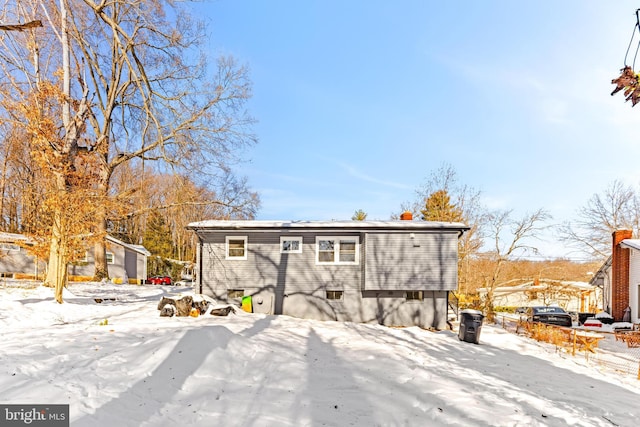 view of snow covered structure