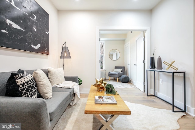 living room featuring light hardwood / wood-style floors