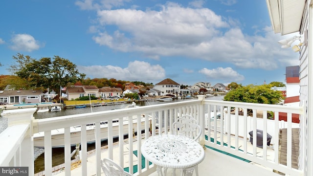 balcony with a water view