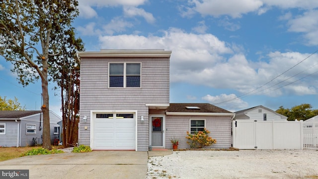 view of property with a garage