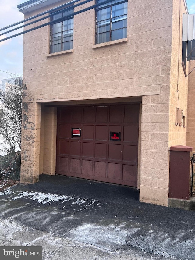 view of garage