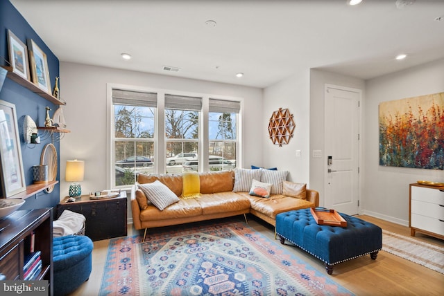 living room featuring hardwood / wood-style floors