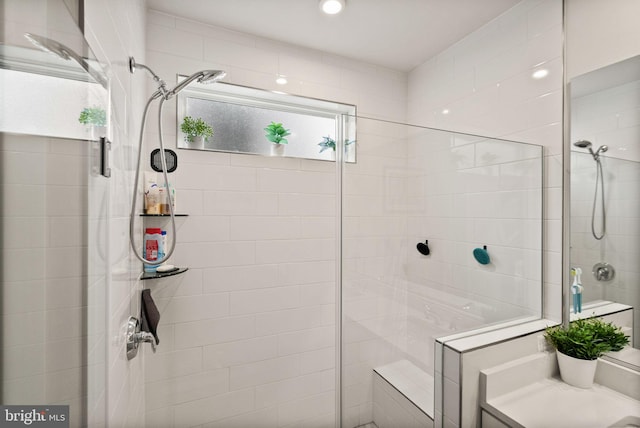 bathroom with an enclosed shower